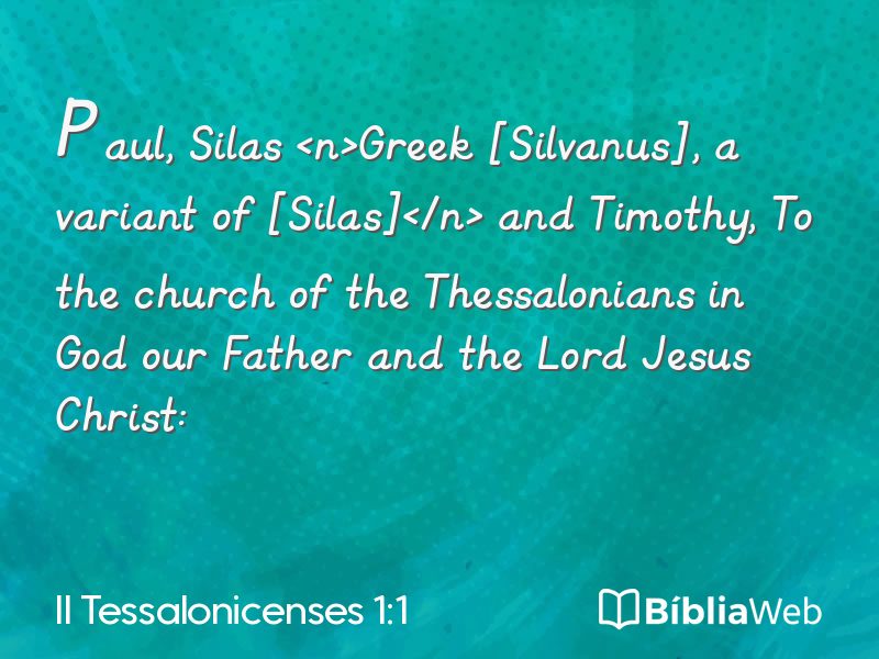 II Tessalonicenses 1:1 em imagem para compartilhar