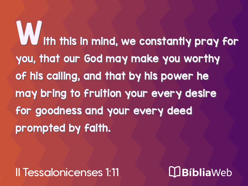 II Tessalonicenses 1:11 em imagem para compartilhar