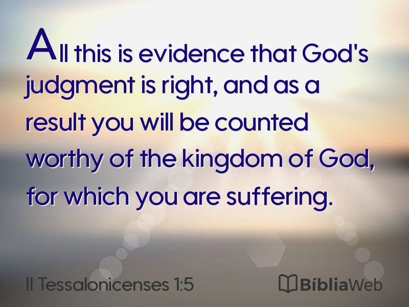 II Tessalonicenses 1:5 em imagem para compartilhar