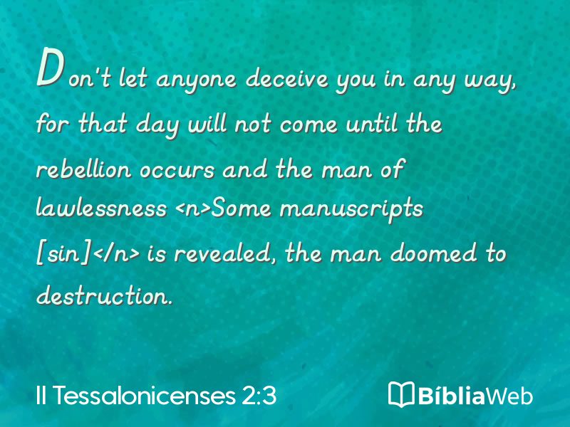 II Tessalonicenses 2:3 em imagem para compartilhar