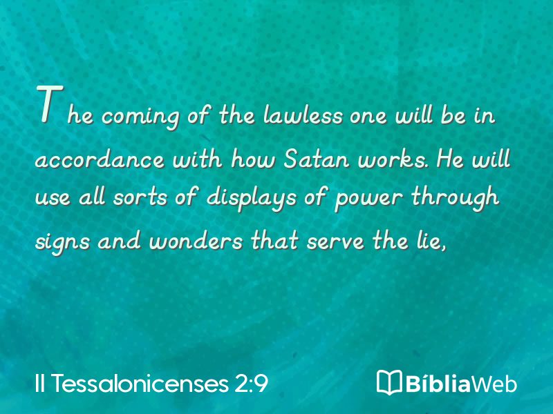 II Tessalonicenses 2:9 em imagem para compartilhar