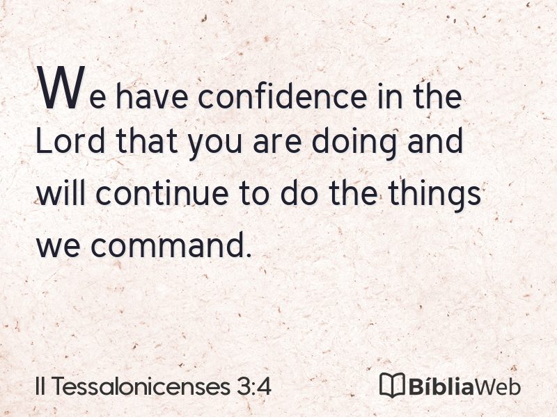 II Tessalonicenses 3:4 em imagem para compartilhar