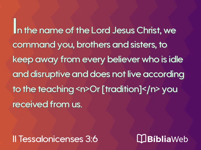 II Tessalonicenses 3:6 em imagem para compartilhar
