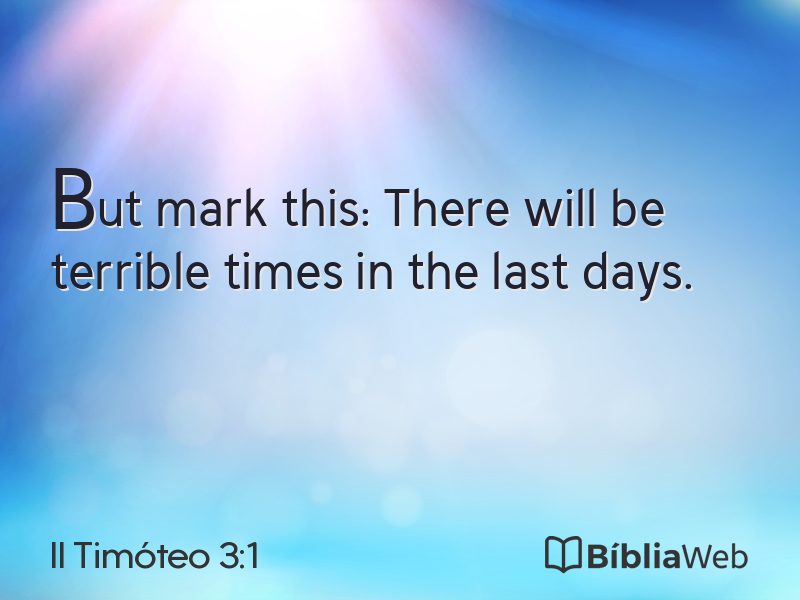 II Timóteo 3:1 em imagem para compartilhar