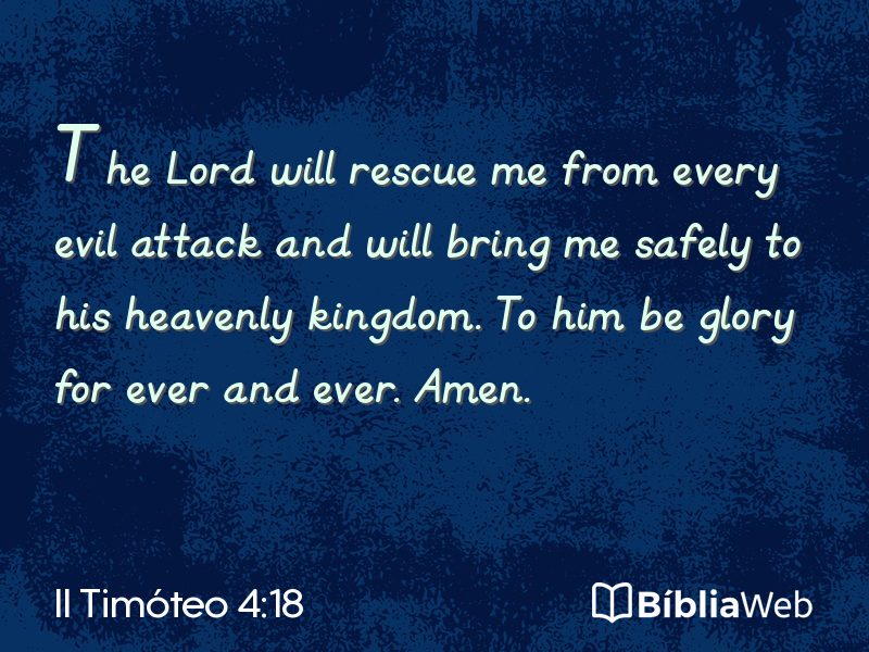II Timóteo 4:18 em imagem para compartilhar