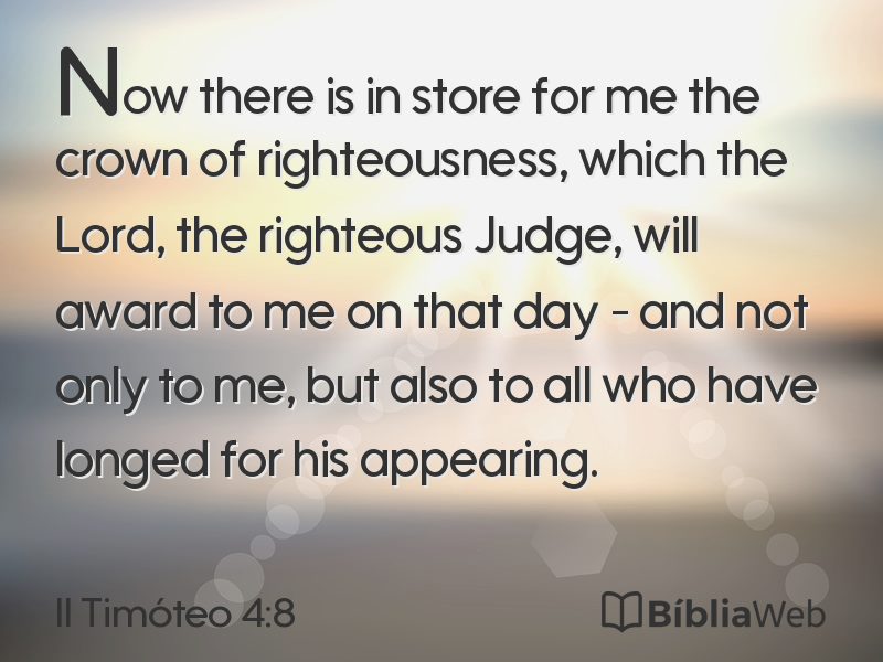 II Timóteo 4:8 em imagem para compartilhar