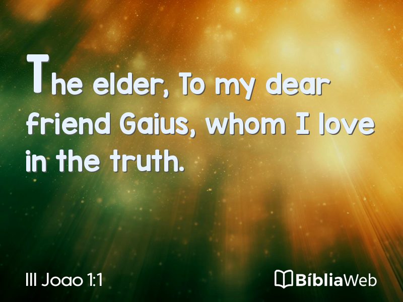 III Joao 1:1 em imagem para compartilhar