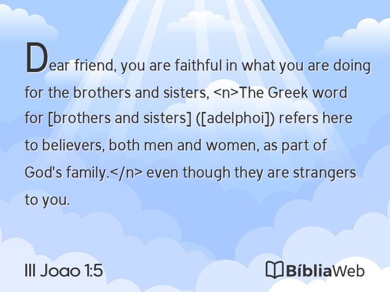 III Joao 1:5 em imagem para compartilhar