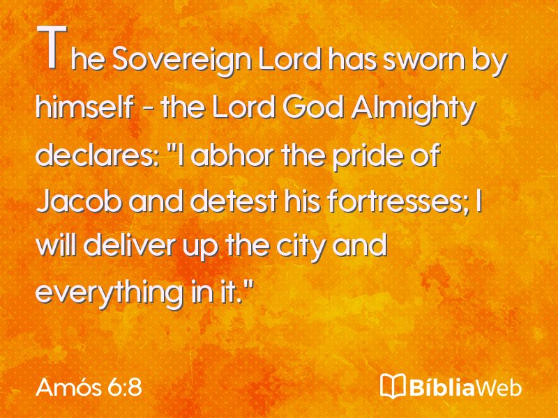 Amós 6:8 em imagem para compartilhar