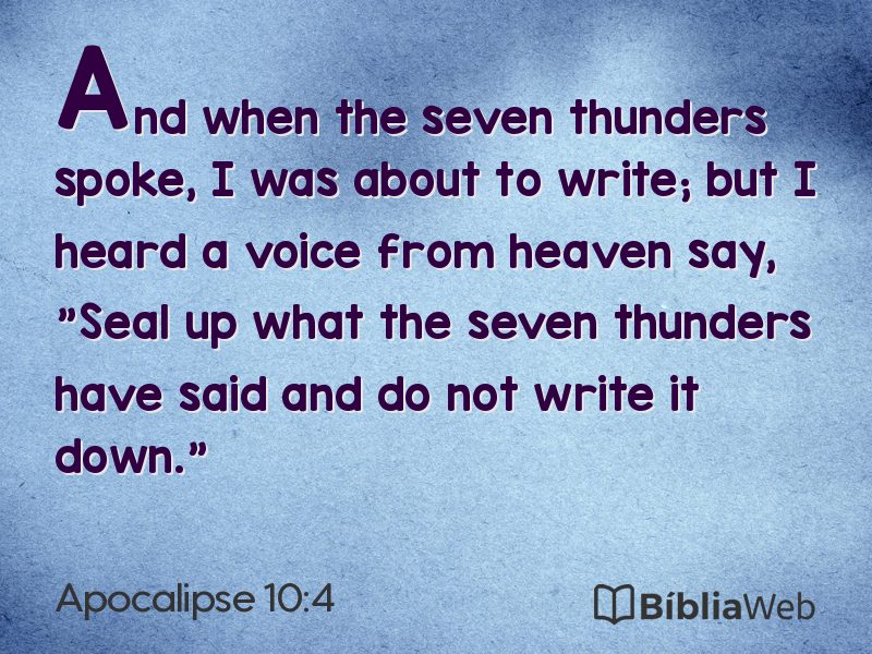 Apocalipse 10:4 em imagem para compartilhar
