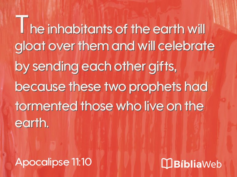 Apocalipse 11:10 em imagem para compartilhar