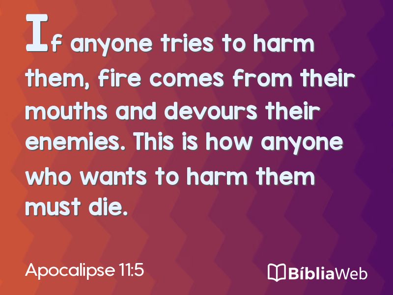 Apocalipse 11:5 em imagem para compartilhar