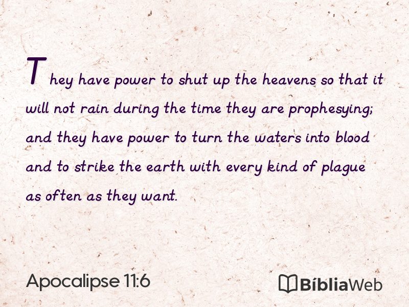 Apocalipse 11:6 em imagem para compartilhar