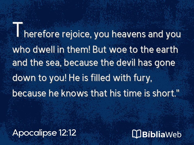 Apocalipse 12:12 em imagem para compartilhar