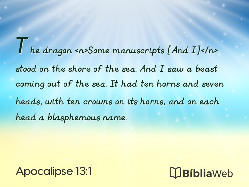 Apocalipse 13:1 em imagem para compartilhar