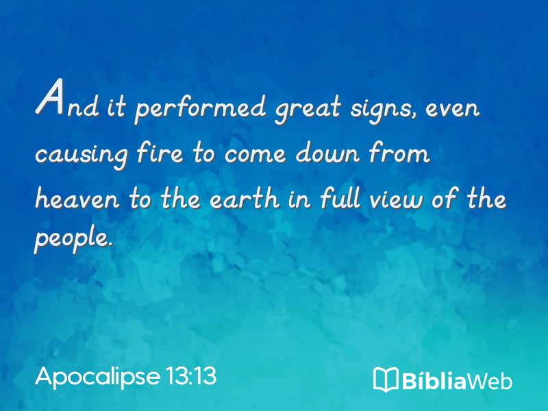 Apocalipse 13:13 em imagem para compartilhar