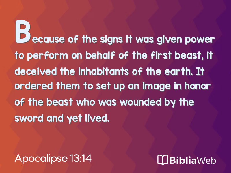 Apocalipse 13:14 em imagem para compartilhar