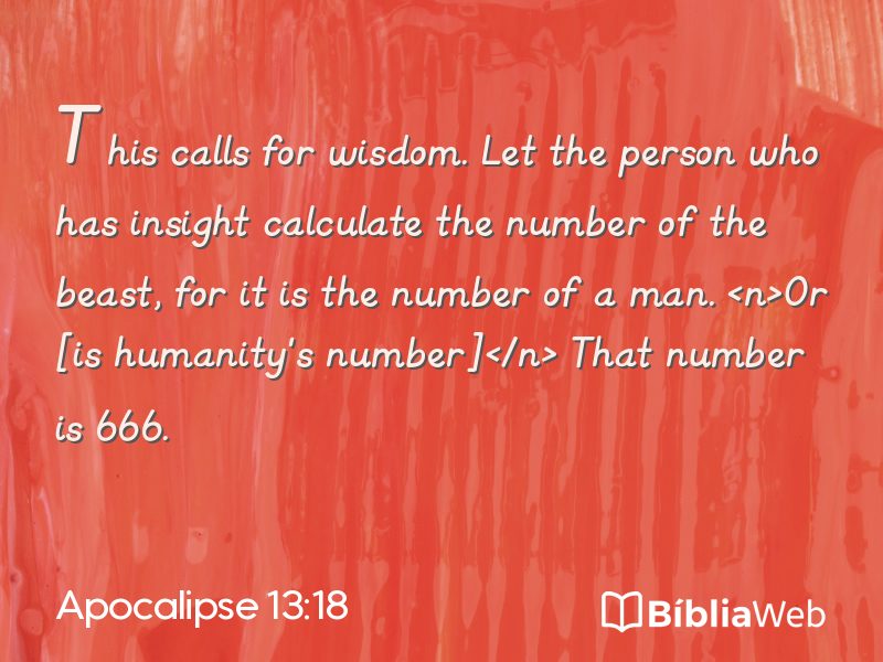Apocalipse 13:18 em imagem para compartilhar