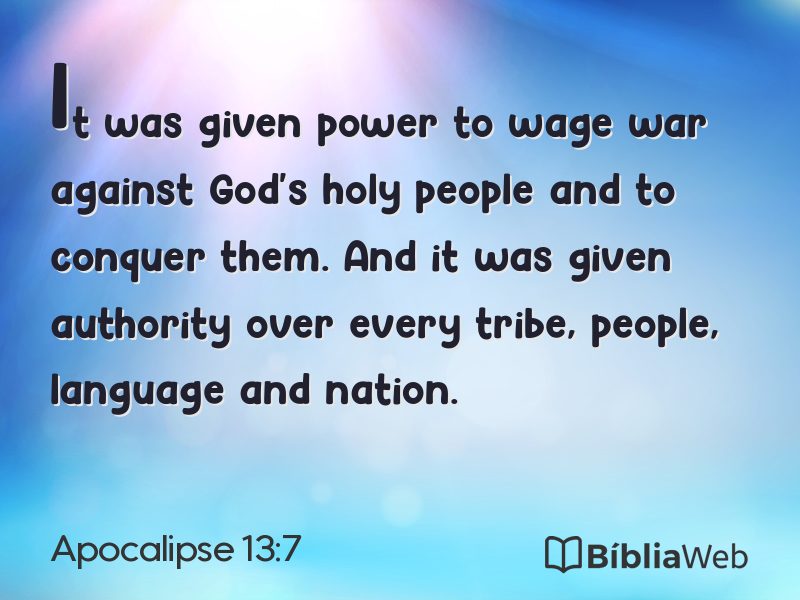Apocalipse 13:7 em imagem para compartilhar