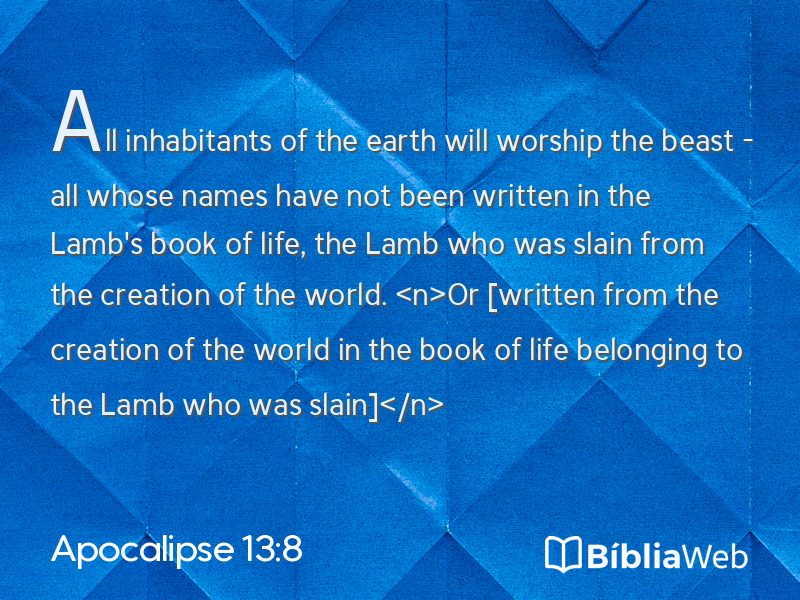 Apocalipse 13:8 em imagem para compartilhar