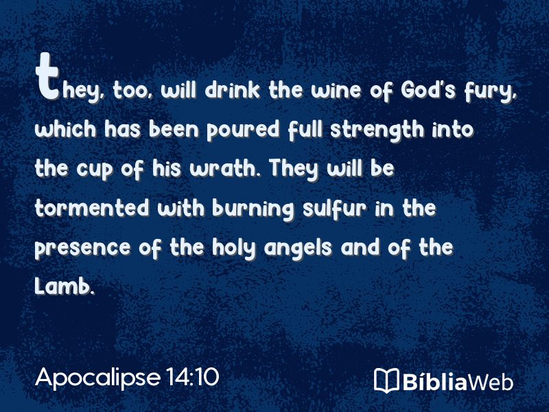 Apocalipse 14:10 em imagem para compartilhar