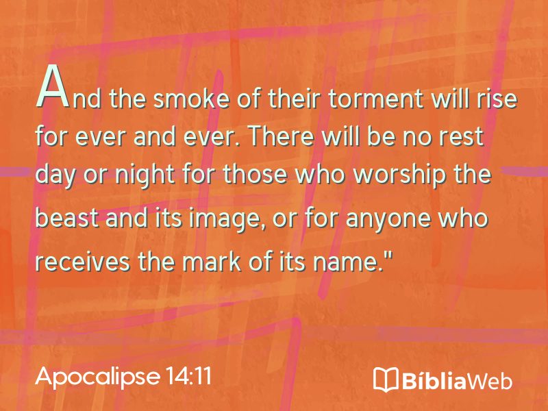 Apocalipse 14:11 em imagem para compartilhar