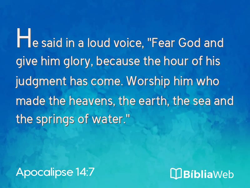 Apocalipse 14:7 em imagem para compartilhar