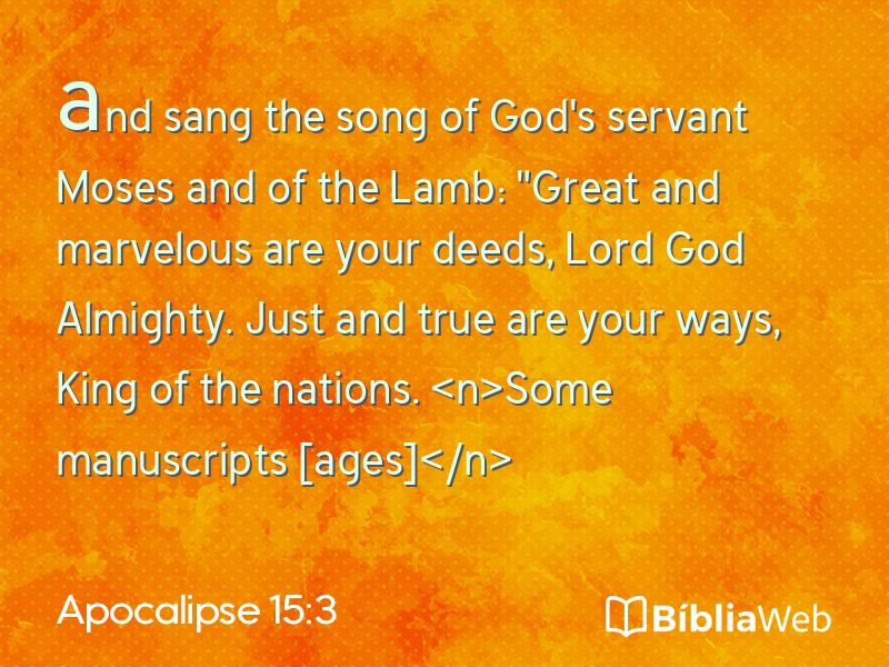 Apocalipse 15:3 em imagem para compartilhar