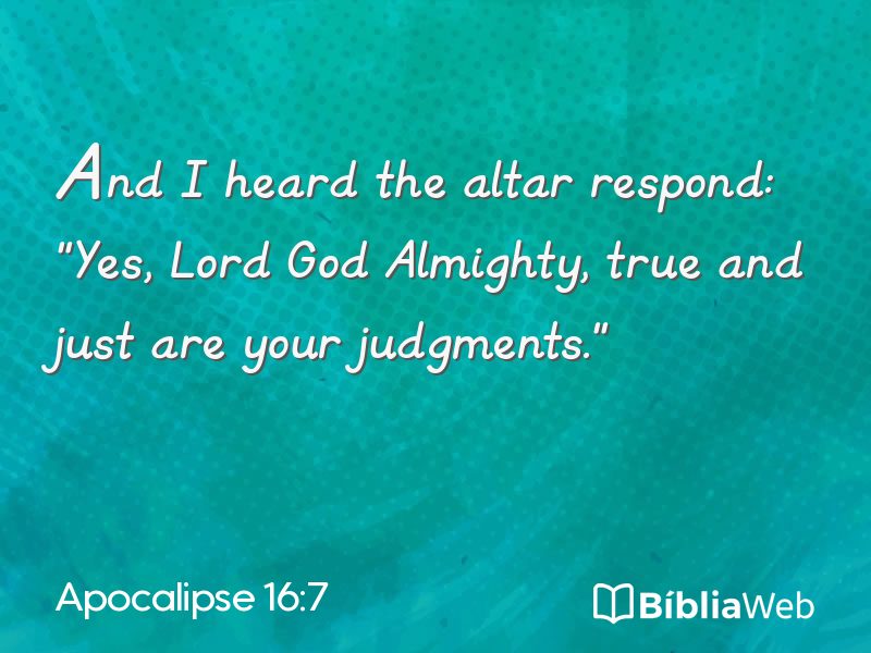 Apocalipse 16:7 em imagem para compartilhar