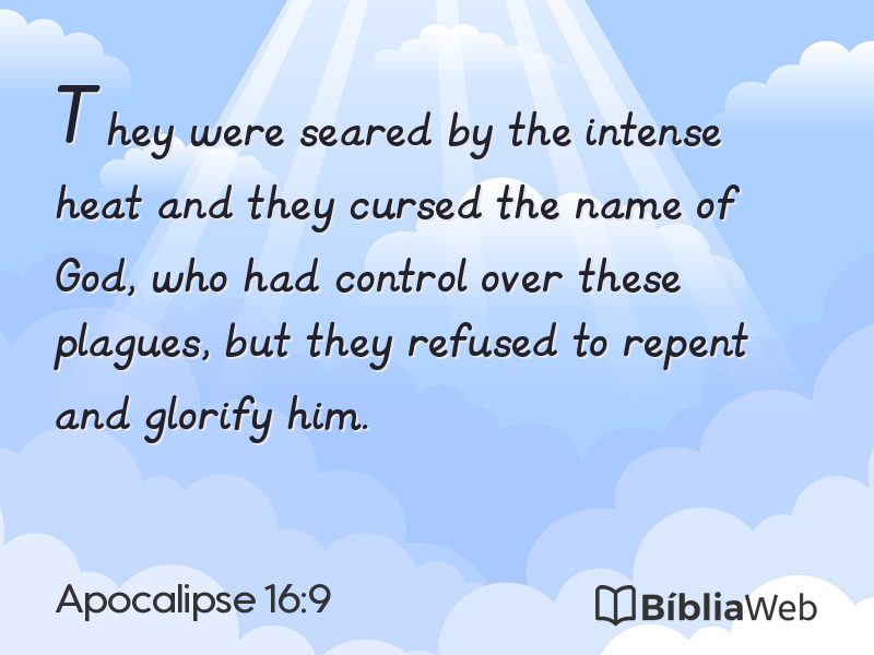 Apocalipse 16:9 em imagem para compartilhar