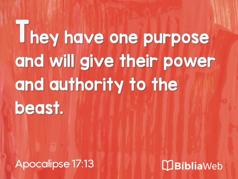 Apocalipse 17:13 em imagem para compartilhar