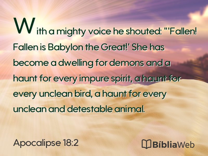 Apocalipse 18:2 em imagem para compartilhar