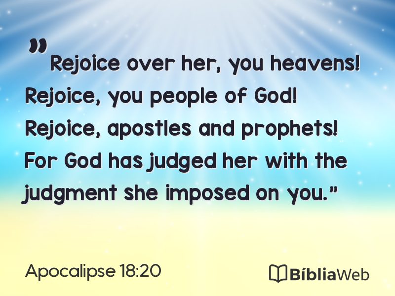 Apocalipse 18:20 em imagem para compartilhar
