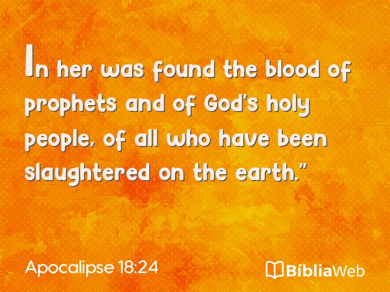 Apocalipse 18:24 em imagem para compartilhar