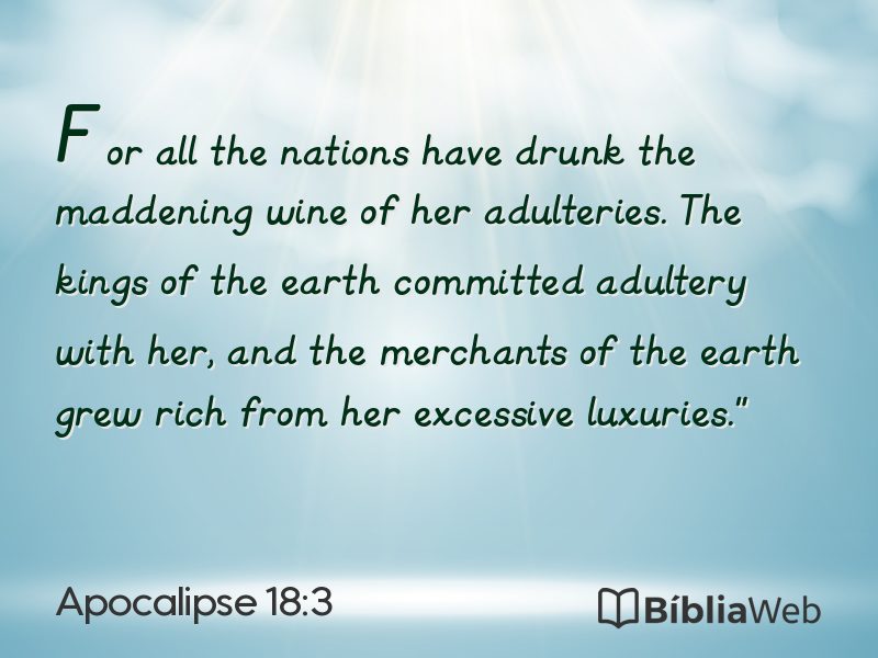 Apocalipse 18:3 em imagem para compartilhar