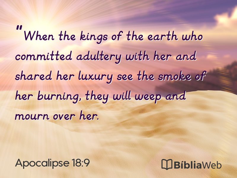 Apocalipse 18:9 em imagem para compartilhar
