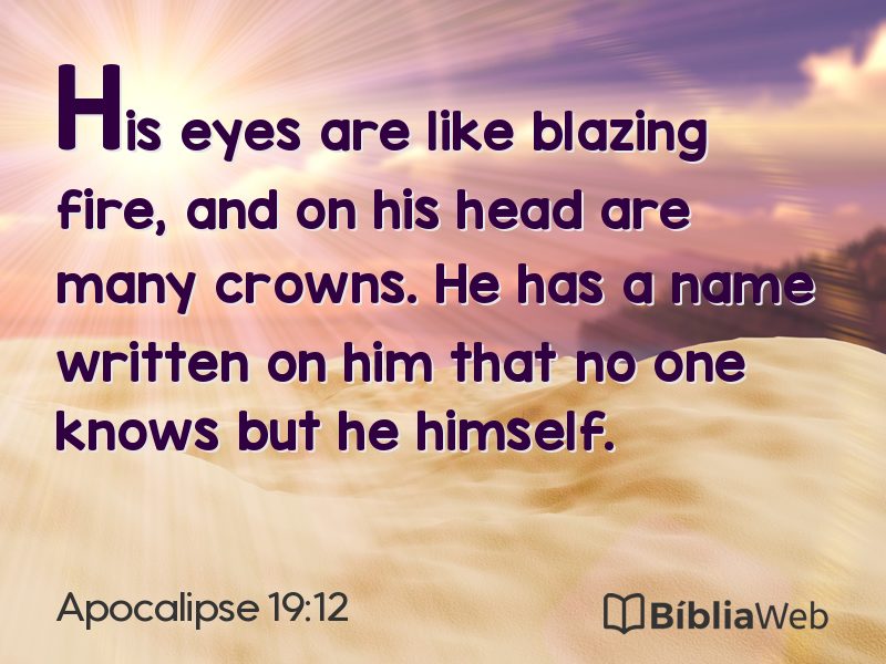 Apocalipse 19:12 em imagem para compartilhar