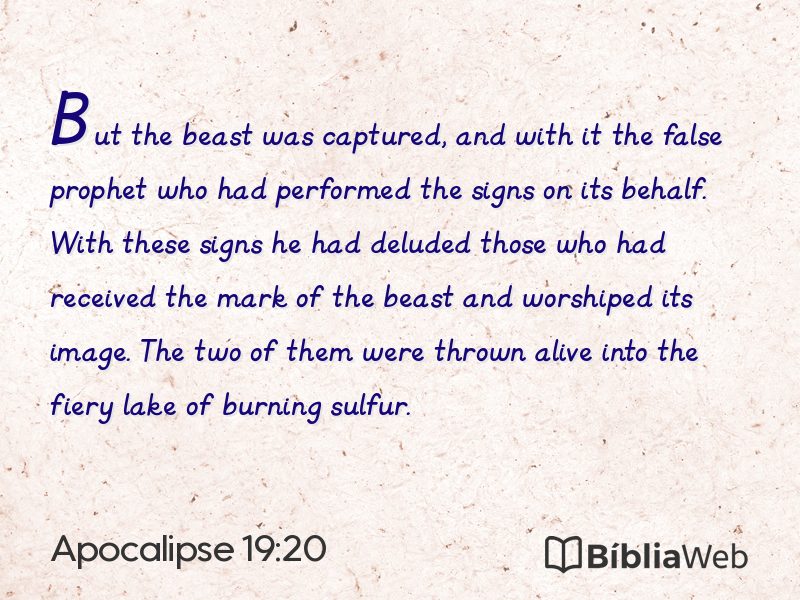 Apocalipse 19:20 em imagem para compartilhar