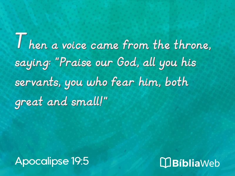 Apocalipse 19:5 em imagem para compartilhar