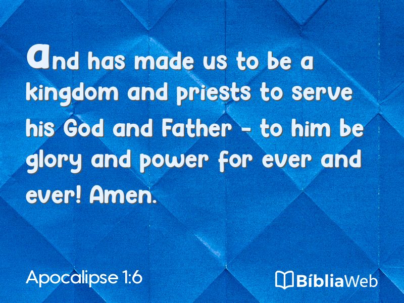 Apocalipse 1:6 em imagem para compartilhar