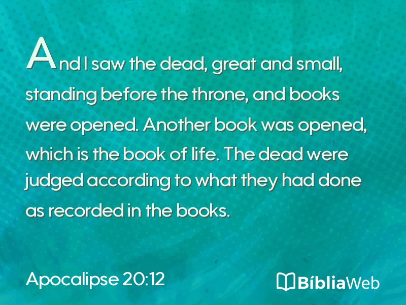 Apocalipse 20:12 em imagem para compartilhar