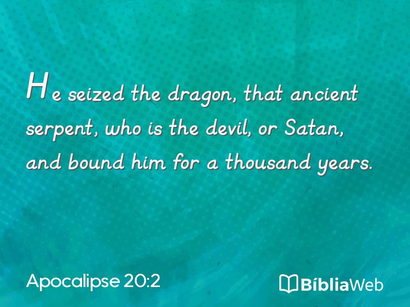 Apocalipse 20:2 em imagem para compartilhar