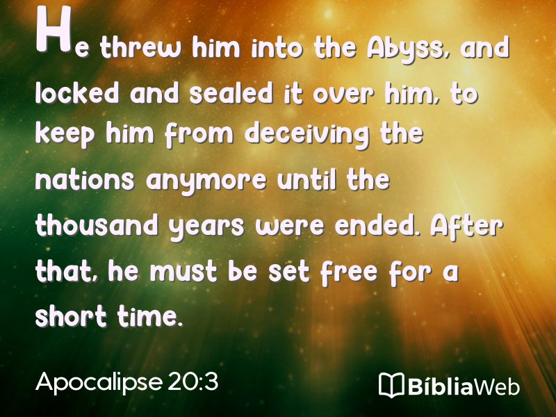 Apocalipse 20:3 em imagem para compartilhar