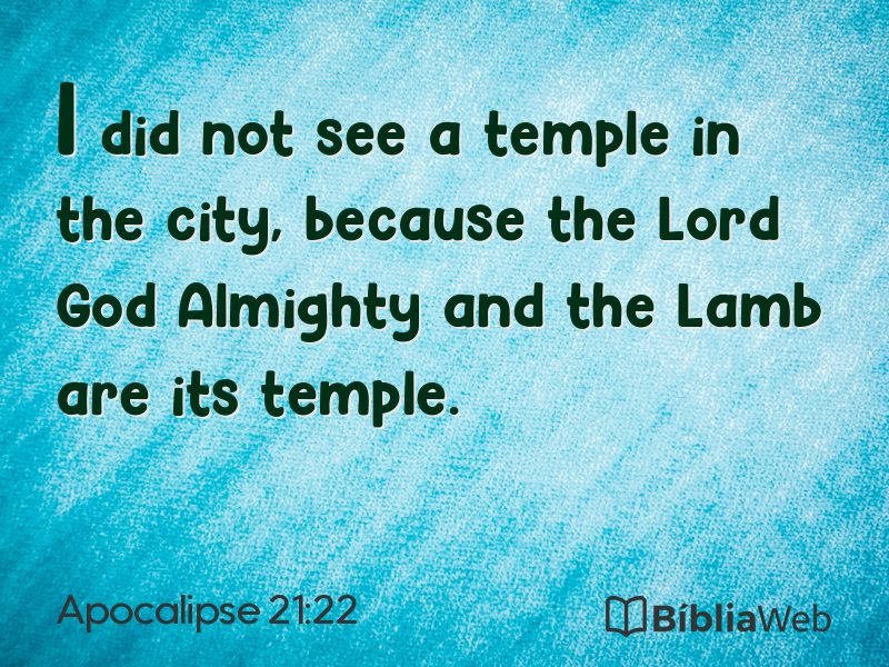 Apocalipse 21:22 em imagem para compartilhar