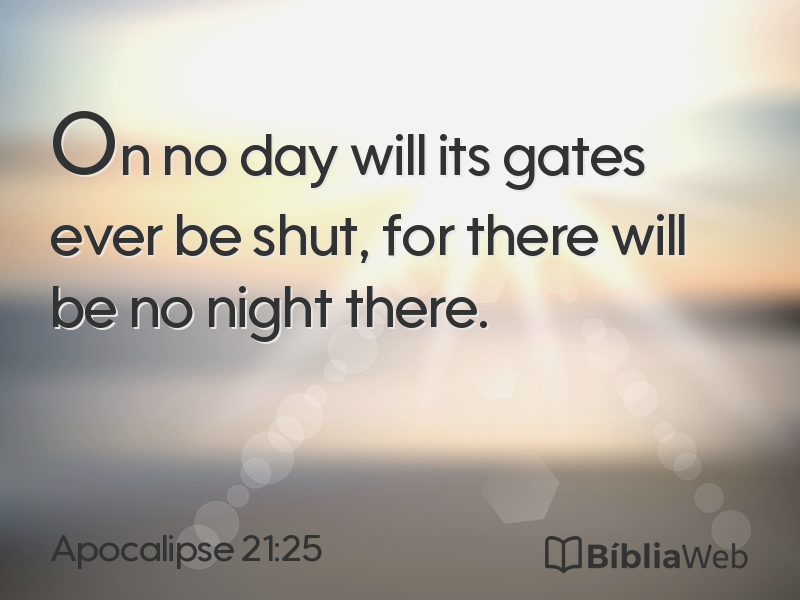 Apocalipse 21:25 em imagem para compartilhar