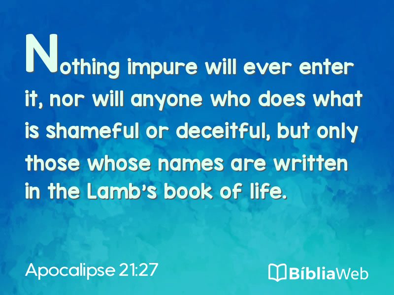 Apocalipse 21:27 em imagem para compartilhar