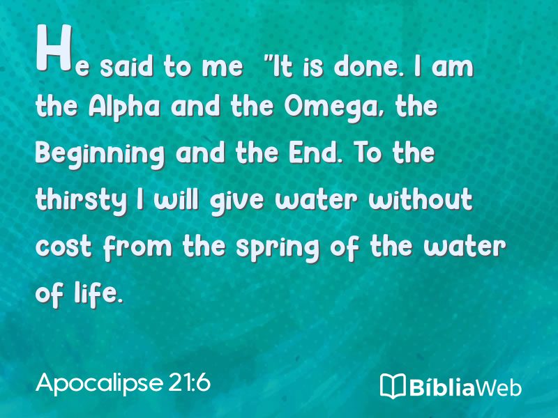 Apocalipse 21:6 em imagem para compartilhar