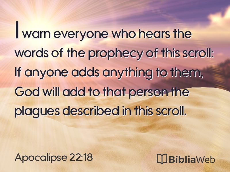 Apocalipse 22:18 em imagem para compartilhar