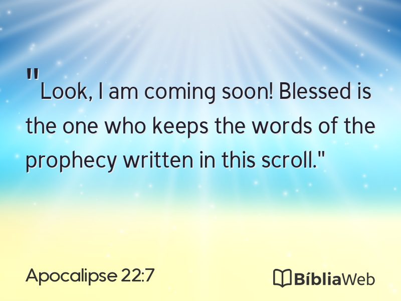 Apocalipse 22:7 em imagem para compartilhar