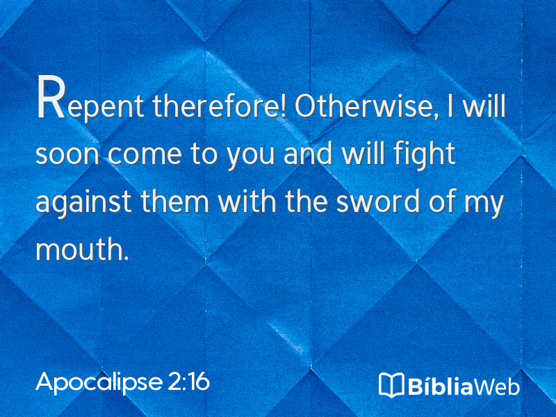 Apocalipse 2:16 em imagem para compartilhar